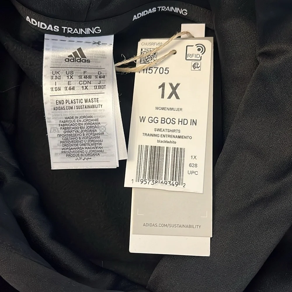 Adidas Black Aeroready Hoodie 1X - Picture 4 of 5